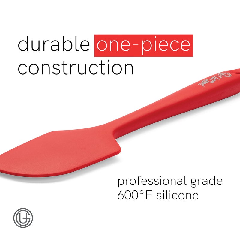 UpGood Silicone Spatula Set 600Â°F - High Heat Resistant Nonstick, Small and Large Kitchen Spatulas - Flexible BPA Free Professional Grade Cookware - Utensils for Cooking, Baking, Mixing(4 Pcs, Red) - Image 3